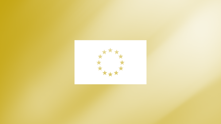 European Union flag on gold background