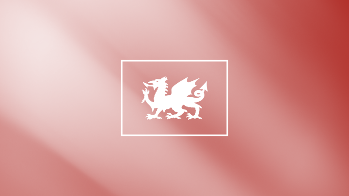 Welsh flag on red background