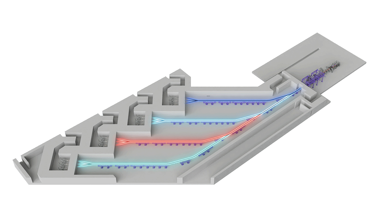 diagram of nusano accelerator and beam lines