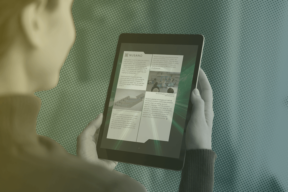 Person reading tablet